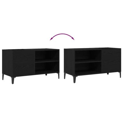 Шкаф за грамофонни плочи с рафт Черния дъб 84,5 x 38 x 48 cm