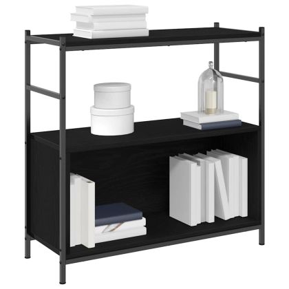 Рафт за книги Черен дъб 80 x 30 x 78.5 см Инженерно дърво