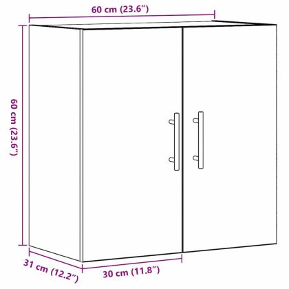 Стенно монтиран шкаф Черния дъб 60 x 31 x 70 см Инженерно дърво