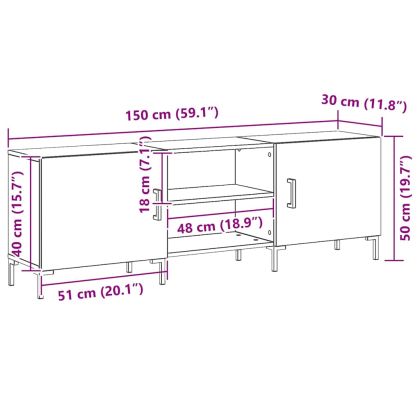 Комплект ТВ шкаф Черния дъб 150 x 30 x 50 cm Инженерно дърво