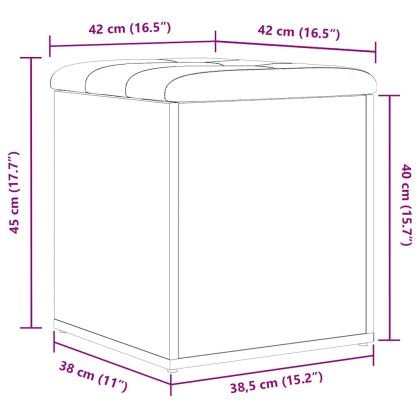 Пейка с място за съхранение Черния дъб 42 x 42 x 45 cm