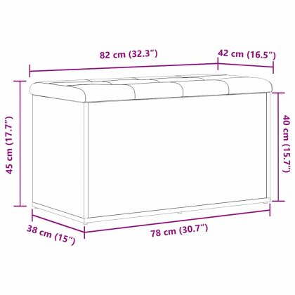 Пейка с място за съхранение Черния дъб 82 x 42 x 45 см