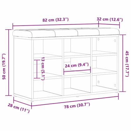 Пейка за обувки Черно 80 x 30 x 48 см Инженерно дърво
