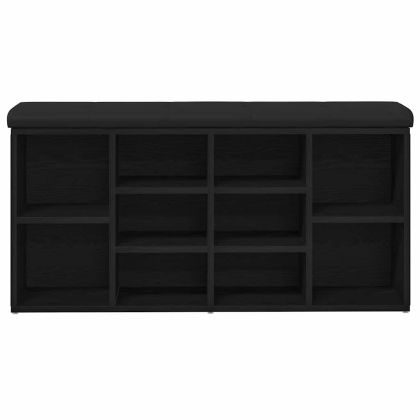 Пейка за обувки Черно 100 x 30 x 48 см Инженерно дърво