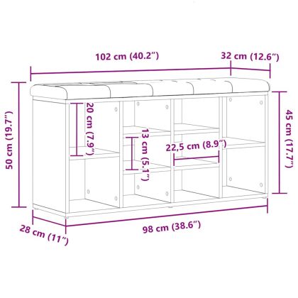 Пейка за обувки Черно 100 x 30 x 48 см Инженерно дърво