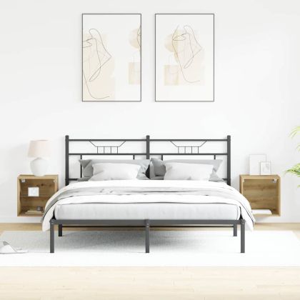 Плаващ рафт 2 pcs Кафяво 40 x 28,5 x 40 см Инженерно дърво