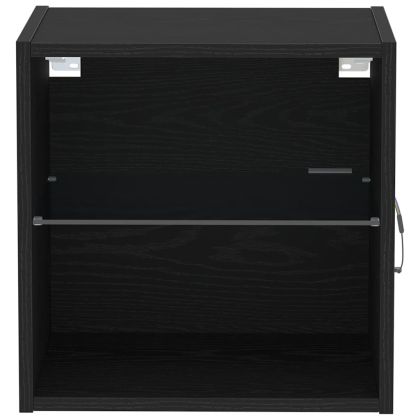 Плаващ рафт с LED светлина с рафт Черно 40 x 28,5 x 40 см