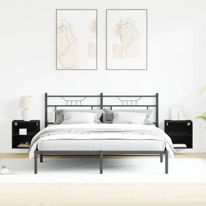 Плаващ рафт 2 pcs Черно 40 x 28,5 x 40 см Инженерно дърво