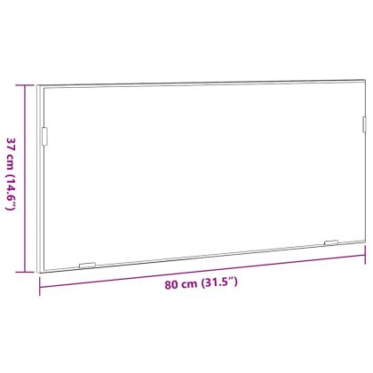 Огледало С LED лентисти светлини Светло сиво сонома 80 x 37 см