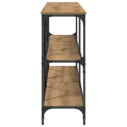 Конзолна маса с рафт Кафяво 200 x 30 x 75 см Инженерно дърво