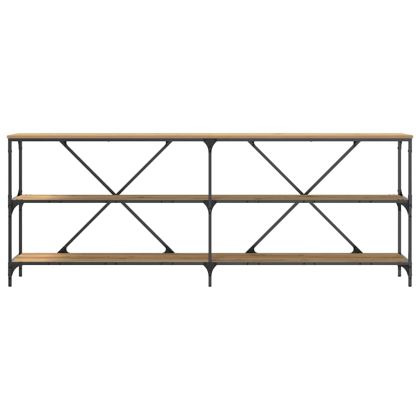 Конзолна маса с рафт Кафяво 200 x 30 x 75 см Инженерно дърво