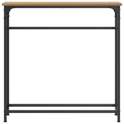 Конзолна маса с рафт Дъб 75 x 19,5 x 75 см Инженерно дърво