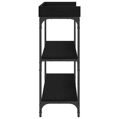 Конзолна маса с рафт със съхранение Черен дъб 100 x 30 x 80 см