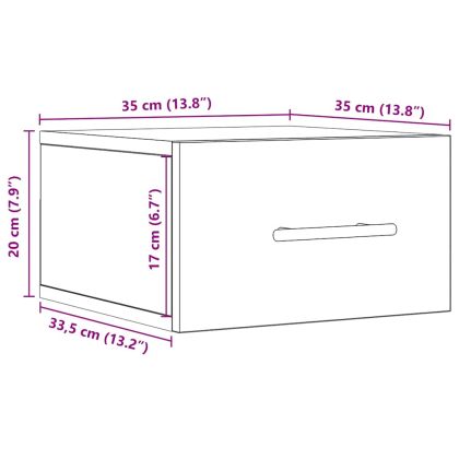 Нощен шкаф 2 pcs Дъб 35 x 35 x 20 см Инженерно дърво