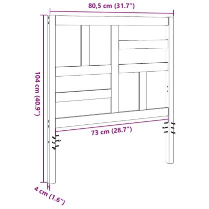 Главня за легло Кафяво с восъчно покритие 80,5 x 4 x 104 см