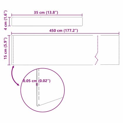 Ограда за трева 4 pcs Сребрист 450 x 0.05 x 15 см