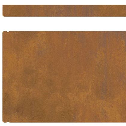 Ограда за трева 4 pcs Ръждясало 450 x 0.05 x 15 см