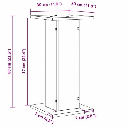 Стойки за високоговорители 2 pcs Черния дъб 30 x 30 x 60 cm