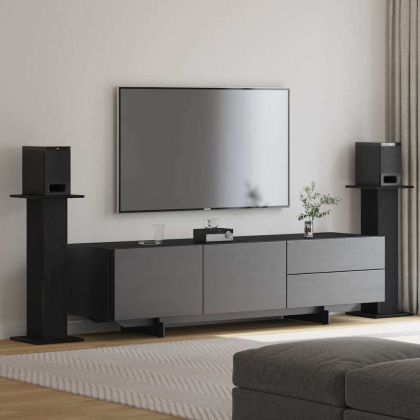 Стойки за високоговорители 2 pcs Черния дъб 30 x 30 x 80 cm