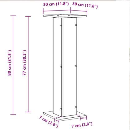 Стойки за високоговорители 2 pcs Черния дъб 30 x 30 x 80 cm