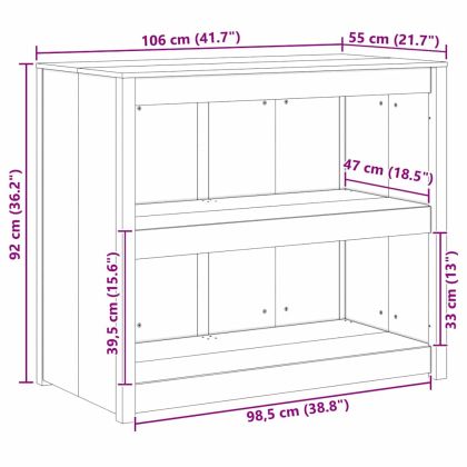 Кухненски шкаф Кафяв дъб 106 x 55 x 92 cm Солидно борово дърво