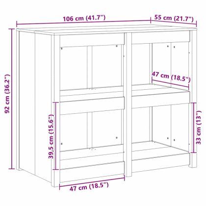 Кухненски шкаф Кафяв дъб 106 x 55 x 92 cm Солидно борово дърво
