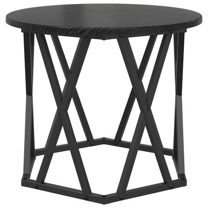 Странична маса 2 pcs Черния дъб Инженерна дървесина и стомана