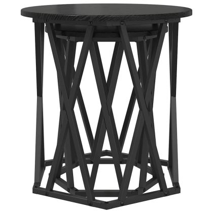 Масичка за кафе 2 pcs Черния дъб Инженерна дървесина и стомана