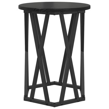 Масичка за кафе 2 pcs Черния дъб Инженерна дървесина и стомана