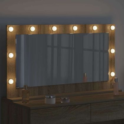 Огледало за грим с огледало Сонома дъб 100 x 55 x 18 см