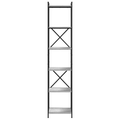 Рафт за книги Сив сонома 40 x 30 x 189,5 см Инженерно дърво