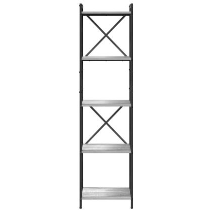 Рафт за книги Сив сонома 40 x 30 x 155 см Инженерно дърво