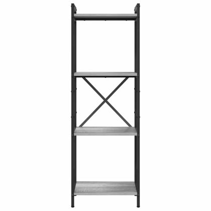Рафт за книги Сив сонома 40 x 30 x 85 см Инженерно дърво