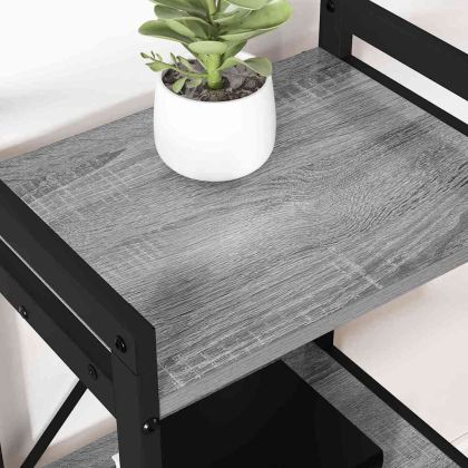 Рафт за книги Сив сонома 40 x 30 x 85 см Инженерно дърво