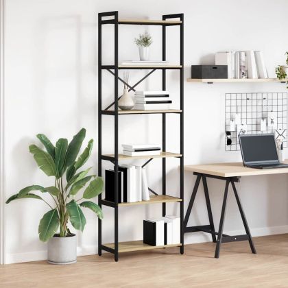 Рафт за книги Сонома дъб 40 x 30 x 85 см Инженерно дърво