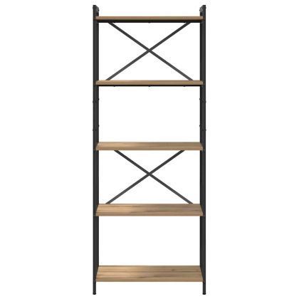 Рафт за книги Дъб 60 x 30 x 155 см Инженерно дърво