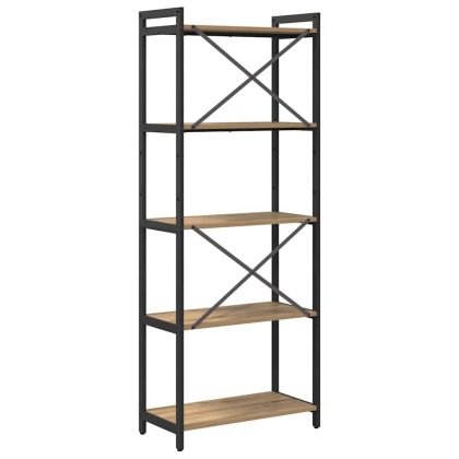 Рафт за книги Дъб 60 x 30 x 155 см Инженерно дърво