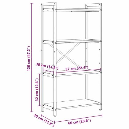 Рафт за книги Сонома дъб 40 x 30 x 85 см Инженерно дърво