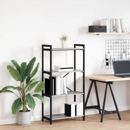 Рафт за книги Сив сонома 40 x 30 x 85 см Инженерно дърво