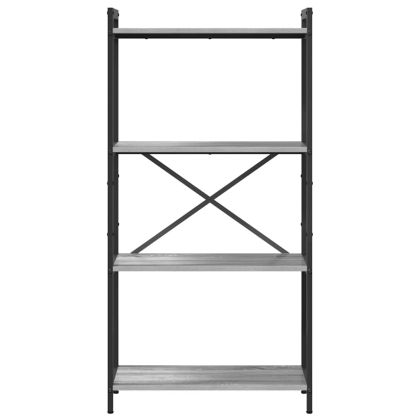 Рафт за книги Сив сонома 40 x 30 x 85 см Инженерно дърво
