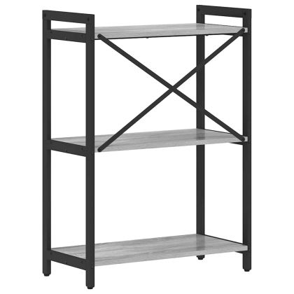 Рафт за книги Сив сонома 60 x 30 x 85 cm Инженерно дърво