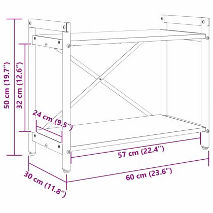 Рафт за книги Черния дъб 60 x 30 x 50 см Инженерно дърво