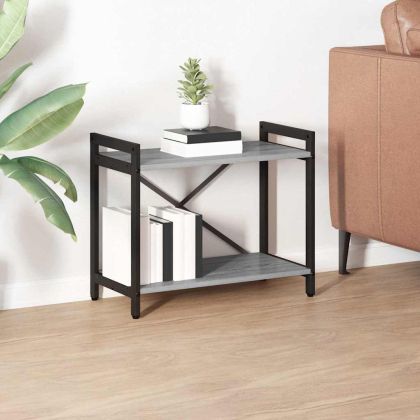 Рафт за книги Сив сонома 60 x 30 x 50 см Инженерно дърво