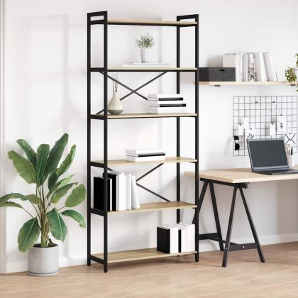 Рафт за книги Сонома дъб 40 x 30 x 85 см Инженерно дърво