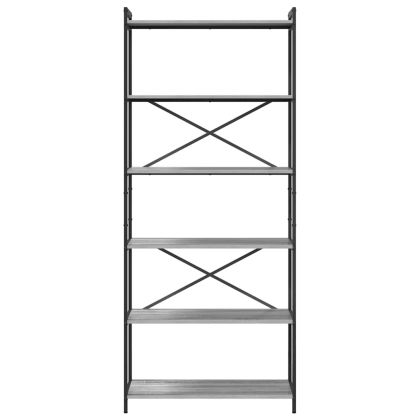 Рафт за книги Сив сонома 40 x 30 x 85 см Инженерно дърво