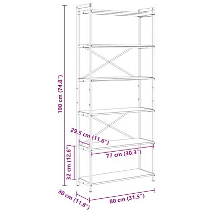 Рафт за книги Старо дърво 40 x 30 x 85 см Инженерно дърво