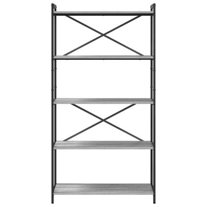 Рафт за книги Сив сонома 80 x 30 x 155 см Инженерно дърво