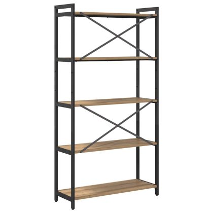 Рафт за книги Дъб 80 x 30 x 155 см Инженерно дърво