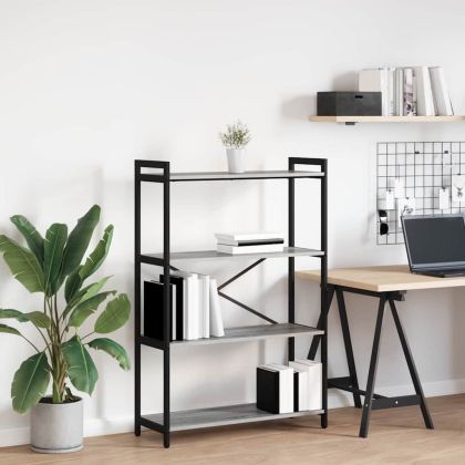 Рафт за книги Сив сонома 80 x 30 x 120 см Инженерно дърво