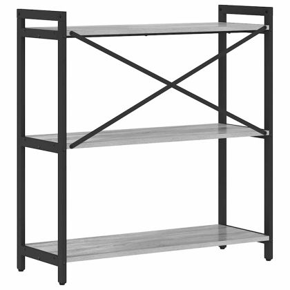 Рафт за книги Сив сонома 80 x 30 x 85 cm Инженерно дърво